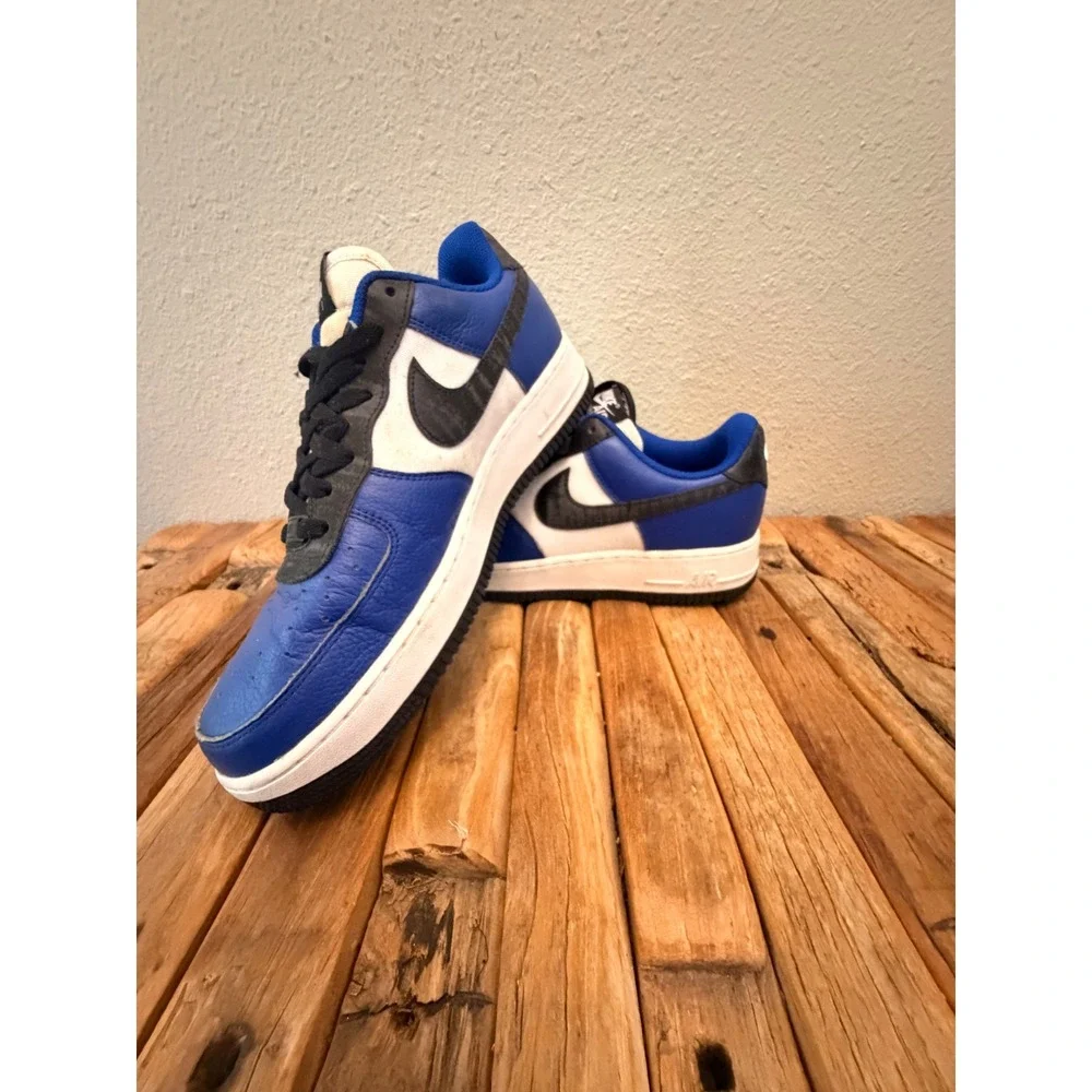 Nike Air Force 1 Low 9.5 Blue White Black DV3892-900 Leather Sneakers